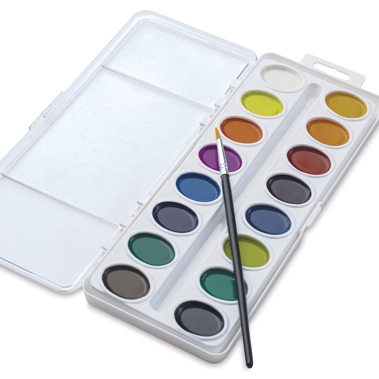 artPOP! Watercolor Paint Set for Kids – 16 Bright, Blendable Colors in Oval Pans with Brush & Mixing Tray – Non-Toxic, Washable Watercolors for Beginners, School, Travel & Art Projects